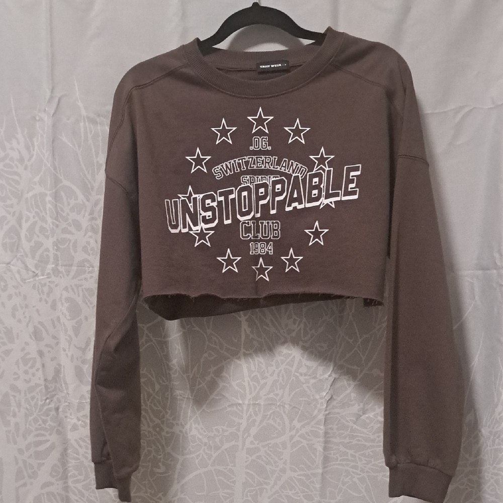 Tally Weijl Brown Ribbed Sweatshirt